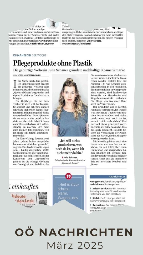 Artikel OÖ Nachrichten für Queen of Green