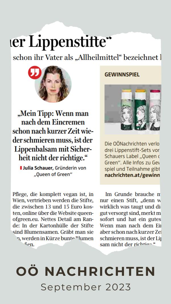 Artikel OÖ Nachrichten für Queen of Green
